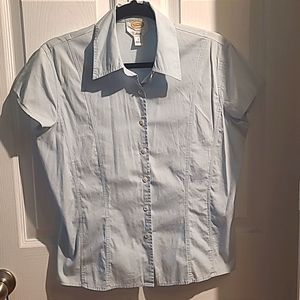 Cute Talbots shirt, size 8, capped sleeves,nice stretch material.
